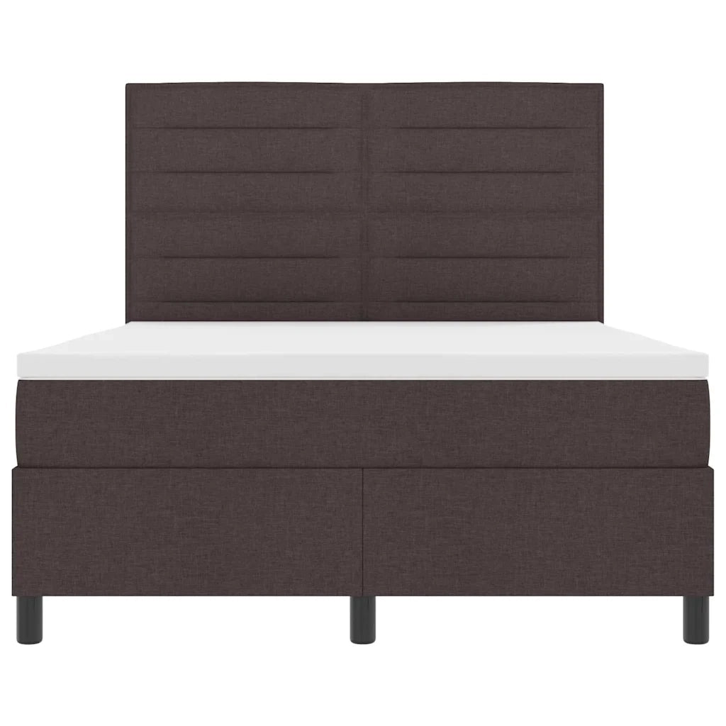 Letto a molle con materasso Marrone scuro 140 x 190 cm Tessuto 3342791
