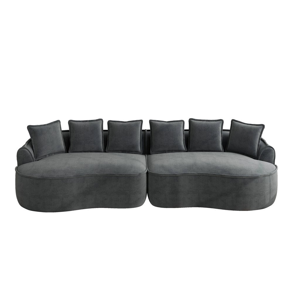 Divano 4 Posti in Tessuto Chenille con Cuscini ¨C Xylo ¨C Grigio