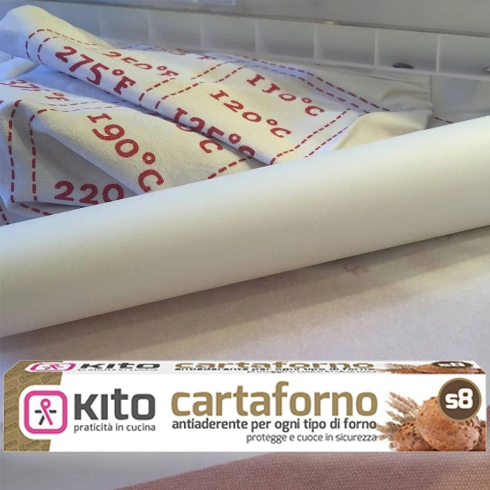 Trade Shop - Rotolo Bobina Carta Forno S8 41gr/mq Per Alimenti 3 Mt 280° Per Dolci Biscotti -