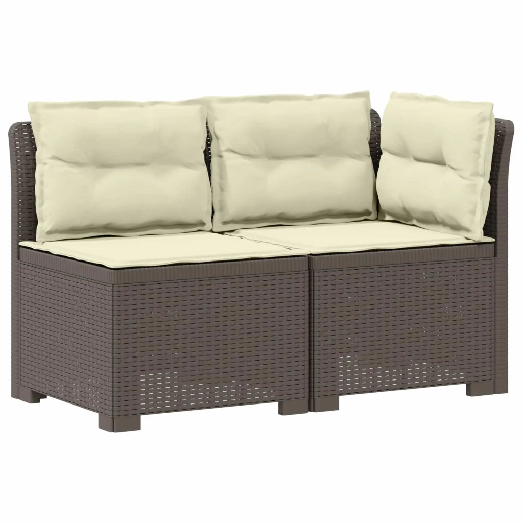Divano da esterno-Divano da Giardino a 2 Posti con Cuscini Aspetto Rattan PP 430368