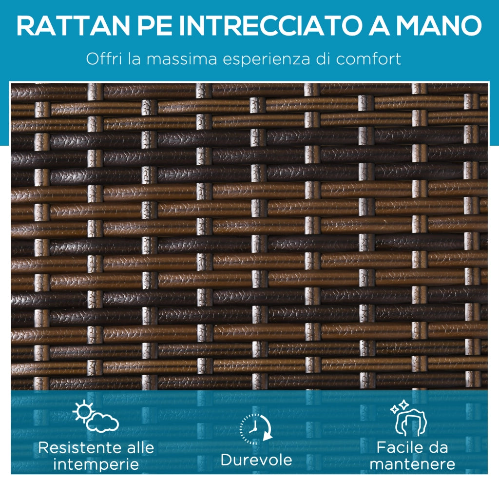 Lettini prendisole set 2 pezzi in rattan ¨C zephmum ¨C grigio, polyrattan, 196x60x22