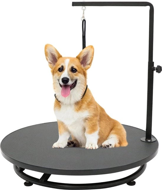 Tavolo di addestramento per cani - Inclinabile - Adattabile - Tavolo circolare 24 pollici - Nero