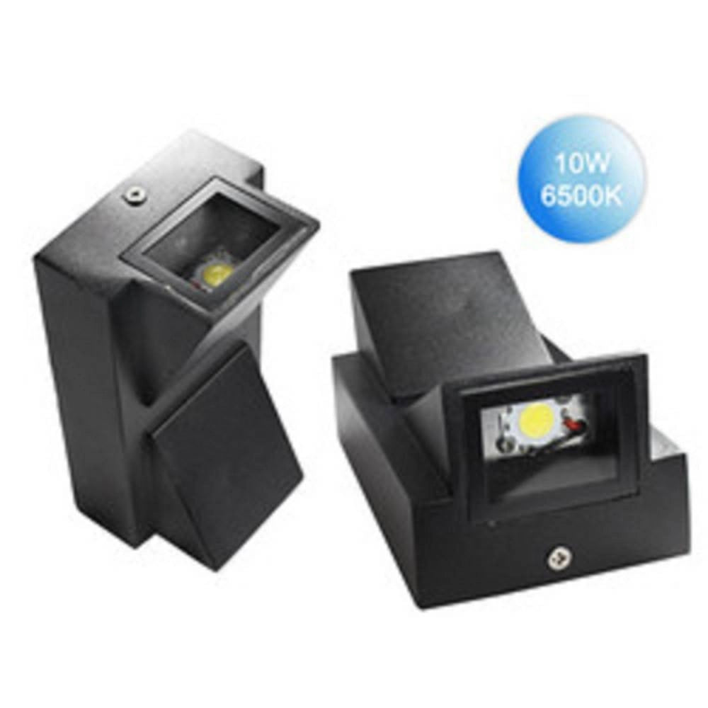 Trade Shop - Applique Doppia Emissione 10 Watt Nero Per Esterno Luce Fredda Calda Ip65 Es04 - -bianco Freddo      -