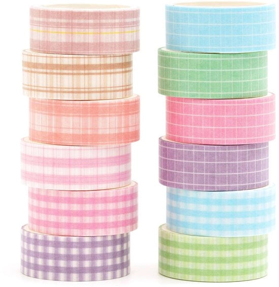 Set di nastro adesivo a rullo 12 per decorazione, scrapbooking e Bullet Journal