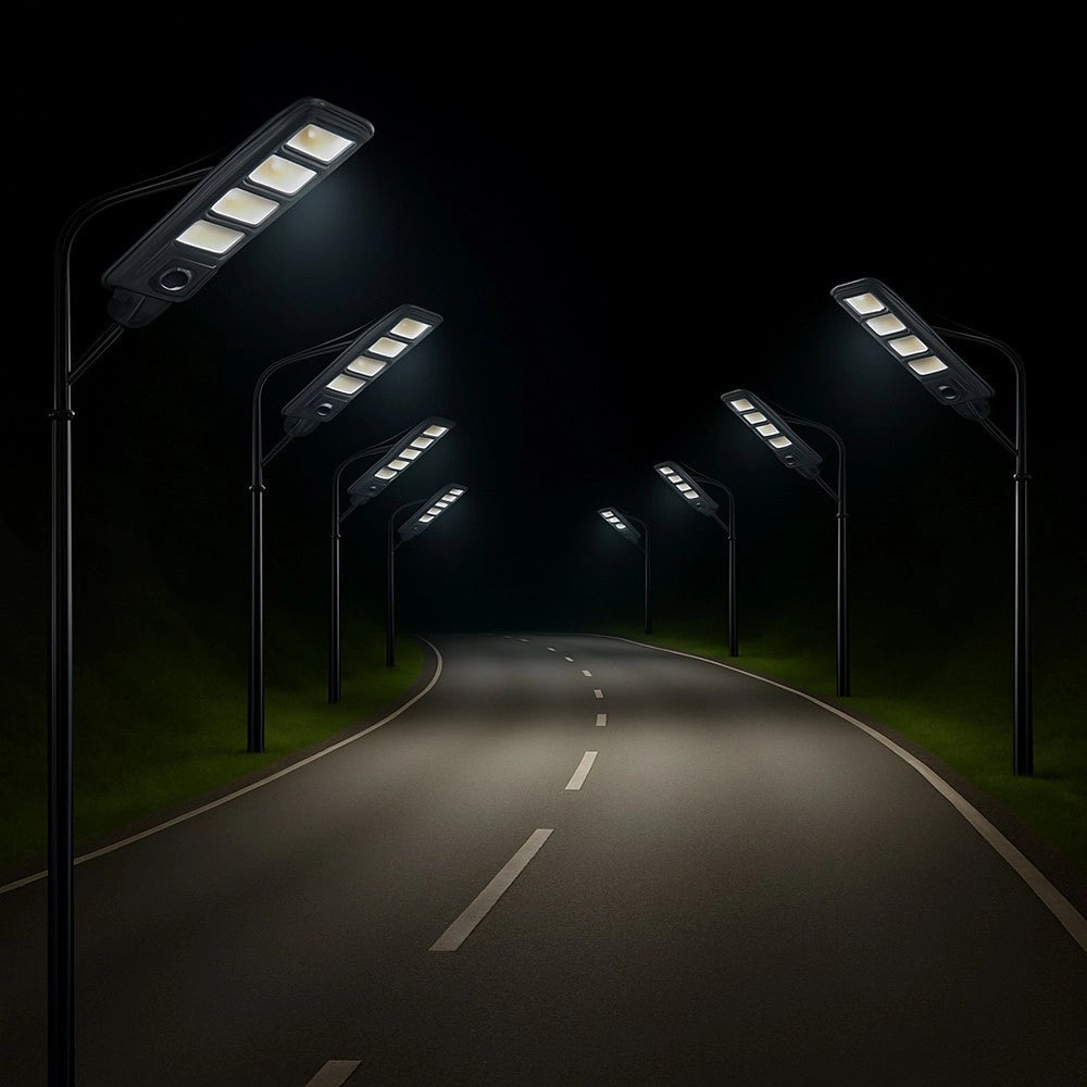Trade Shop - Lampione Faro Led Solare 100w 160w 220w 300w Con Sensore Crepuscolare Prossimità Es-p-f -  220 Watt