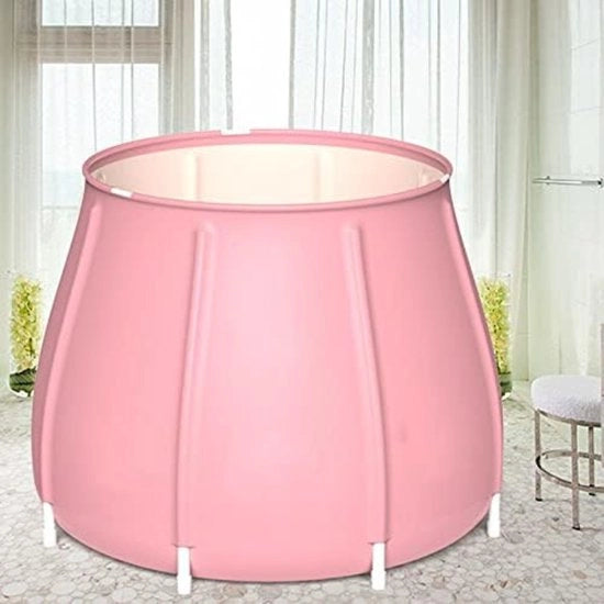 Bagnetto da letto pieghevole per adulti - Bagnetto da letto - Bacinella da bagno - Bagnetto da letto autonomo - 70*70cm - Rosa