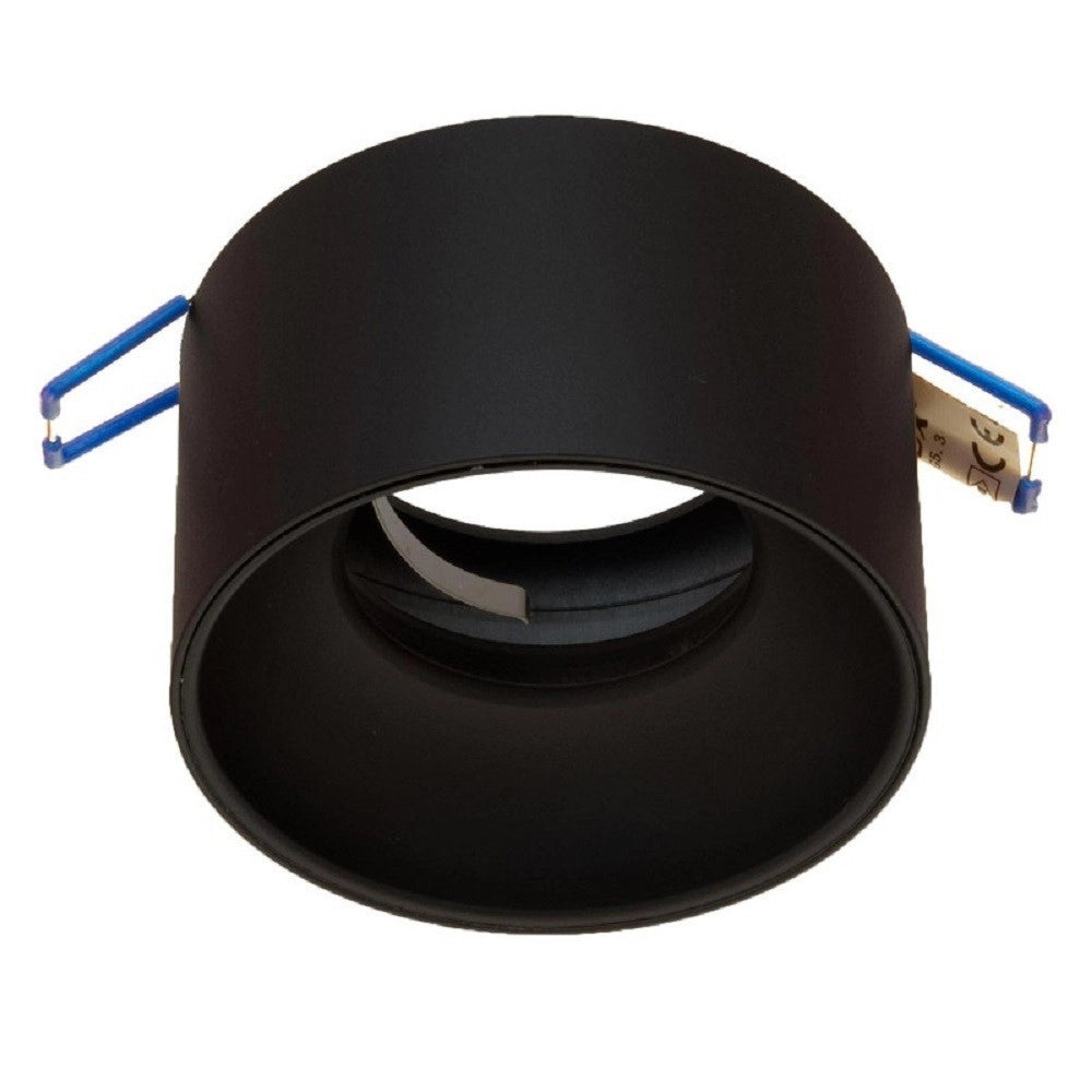 Trade Shop - Portafaretto Tondo Incasso 70mm Luce Soffitto Cartongesso Lampade Led Gu10 Gu5.3 - Nero