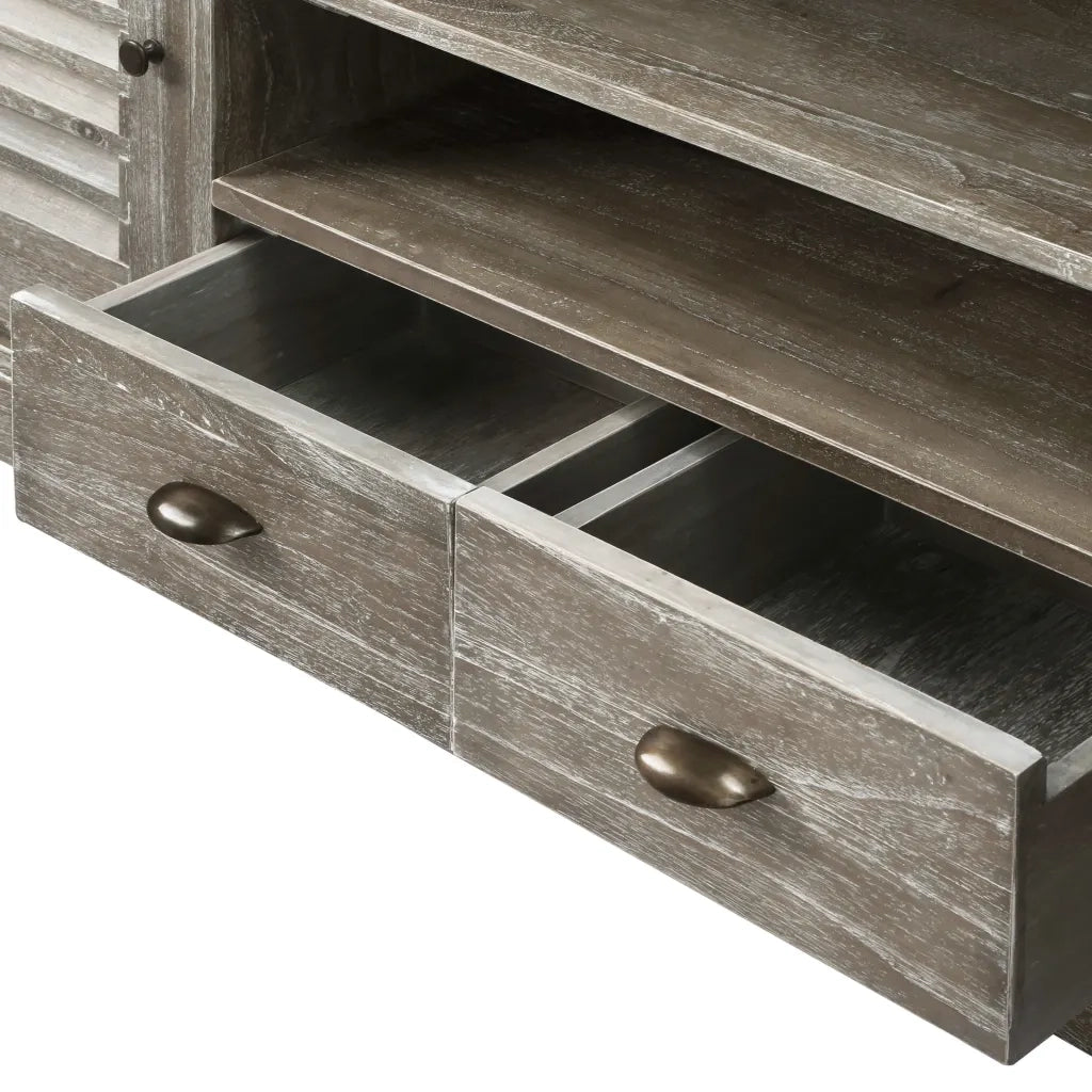Mobile PortaTV  in Legno Massello di Mindi 145x35x60 cm cod mxl 55556