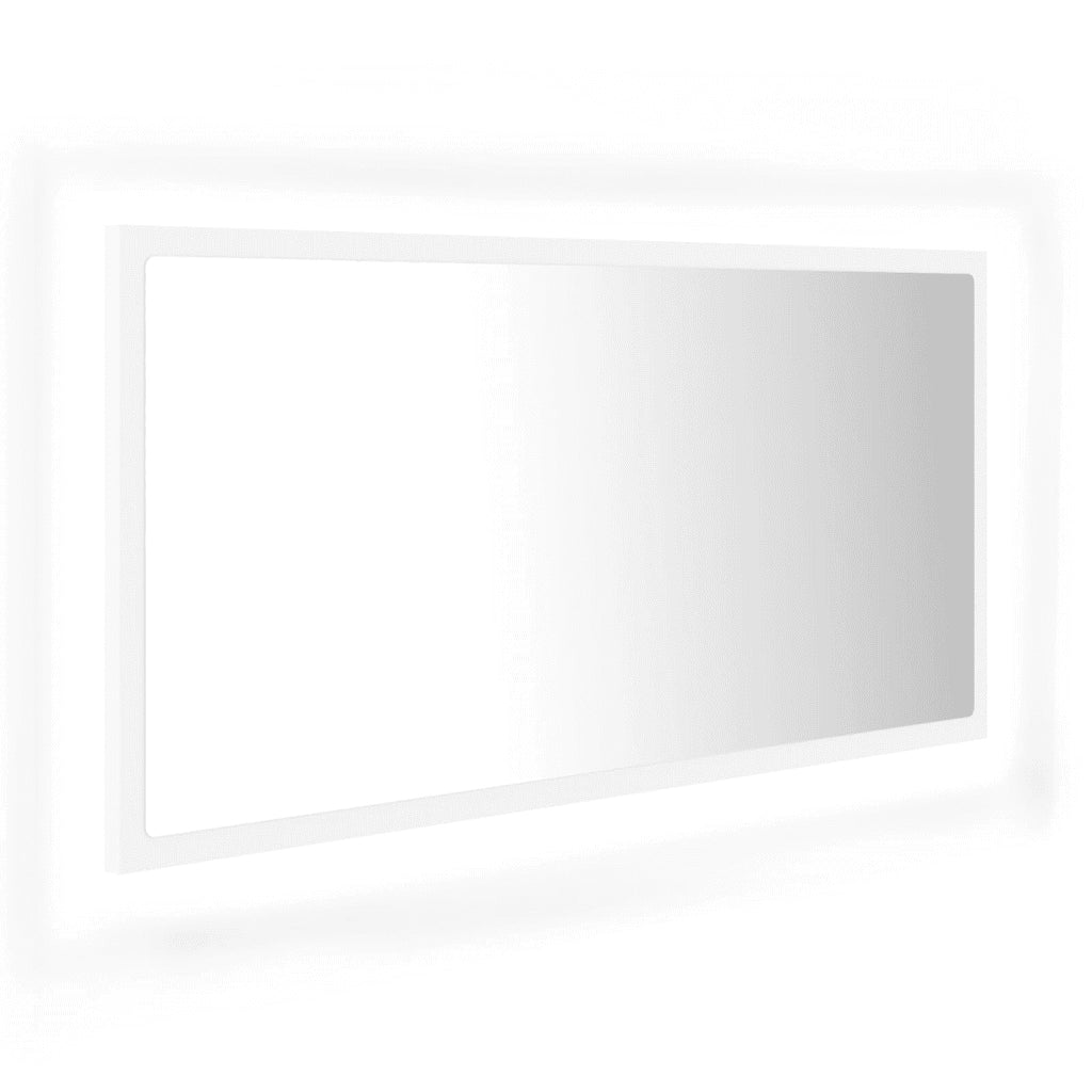Specchio da Bagno con LED Bianco 90x8,5x37 cm in Acrilico 804932
