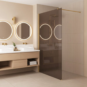 Parete Doccia Rea Flexi Brown / Gold 140