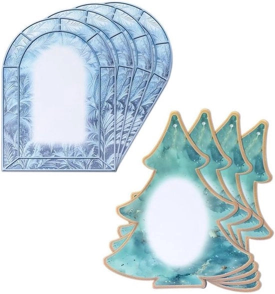 Foglia di vetro da soffitto 8 pezzi, stampati su entrambi i lati, con motivi natalizi, per decorazioni o come decorazione per finestre (22 cm x 185 cm)