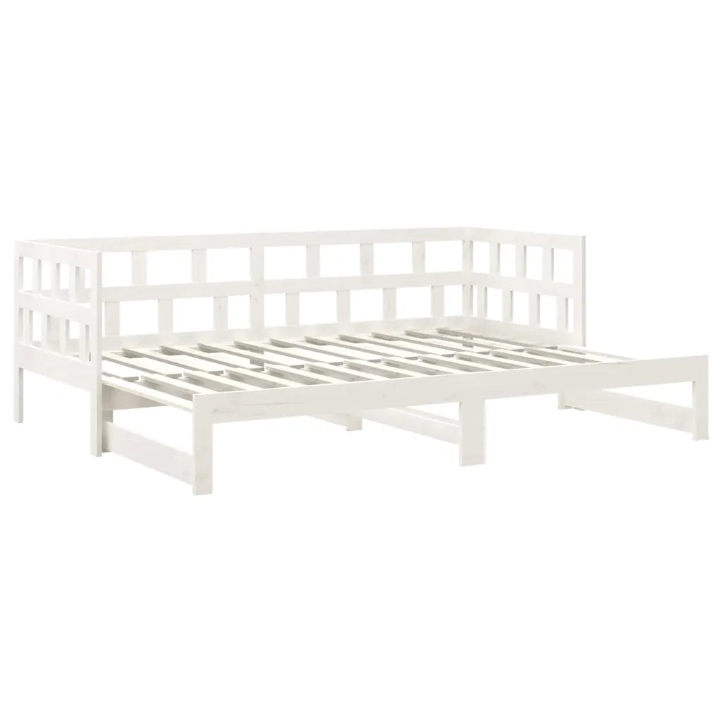 Dormeuse Estraibile Bianca Legno Massello di Pino 2x(80x200) cm  cod mxl 61948