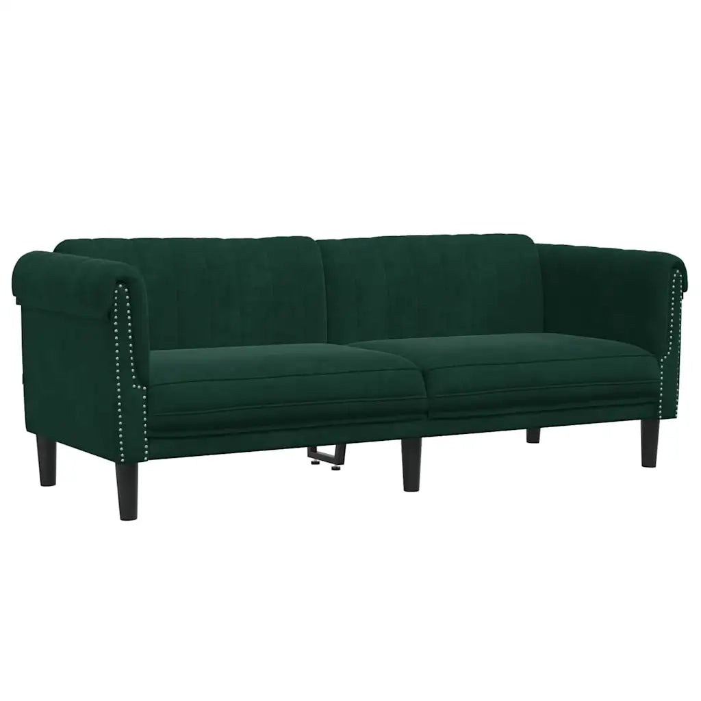 Divano | Divano da soggiorno | Sofa a 3 Posti Verde Scuro in Velluto
