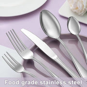 Set di Cucina in Acciaio Inossidabile da 36 pezzi per 6 persone - Resistenti al Lavastoviglie e Progettato per un Ergonomia Perfetta