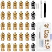 Spazzole per stampante 3D 30 pezzi - 3D-Printersproeiers MK8 5 x 0,4 mm - Spazzole per stampante 3D in ottone 0,2/0,3/0,4/0,5/0,6 mm - Kit di pulizia - Adatto per Anycubic Mega/Creality - Spazzole per stampante 3D