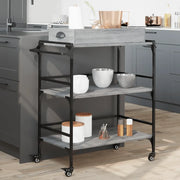 Carrello Cucina-Scaffale per Cucina Grigio Sonoma 81,5x41x92,5 cm Legno Multistrato
