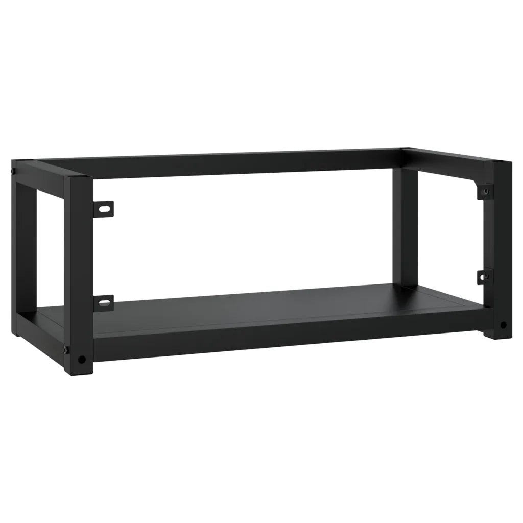 Struttura per Lavabo a Parete-Supporti per Mensole a Muro Nera 79x38x31 cm in Ferro