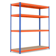 Scaffale in metallo a 4 ripiani 181 x 61 x 203 cm stoccaggio flessibile robustezza ottimale design moderno in metallo arancione 20_0019168