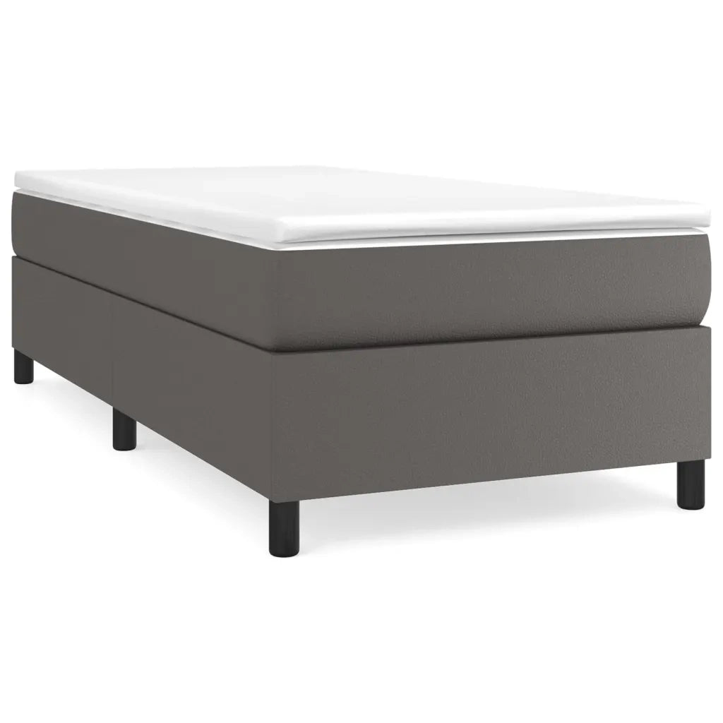 Giroletto a Molle con Materasso-Struttura Letto Grigio 100x200 cm in Similpelle 311261