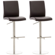 2er Set Barhocker Cadiz Kunstleder edelstahl