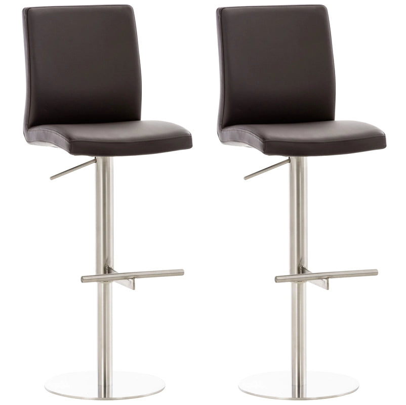 2er Set Barhocker Cadiz Kunstleder edelstahl