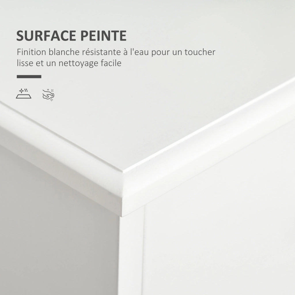 Armadio da cucina ¨C zephmum ¨C 90x40x82 cm, bianco, vetro temperato, legno