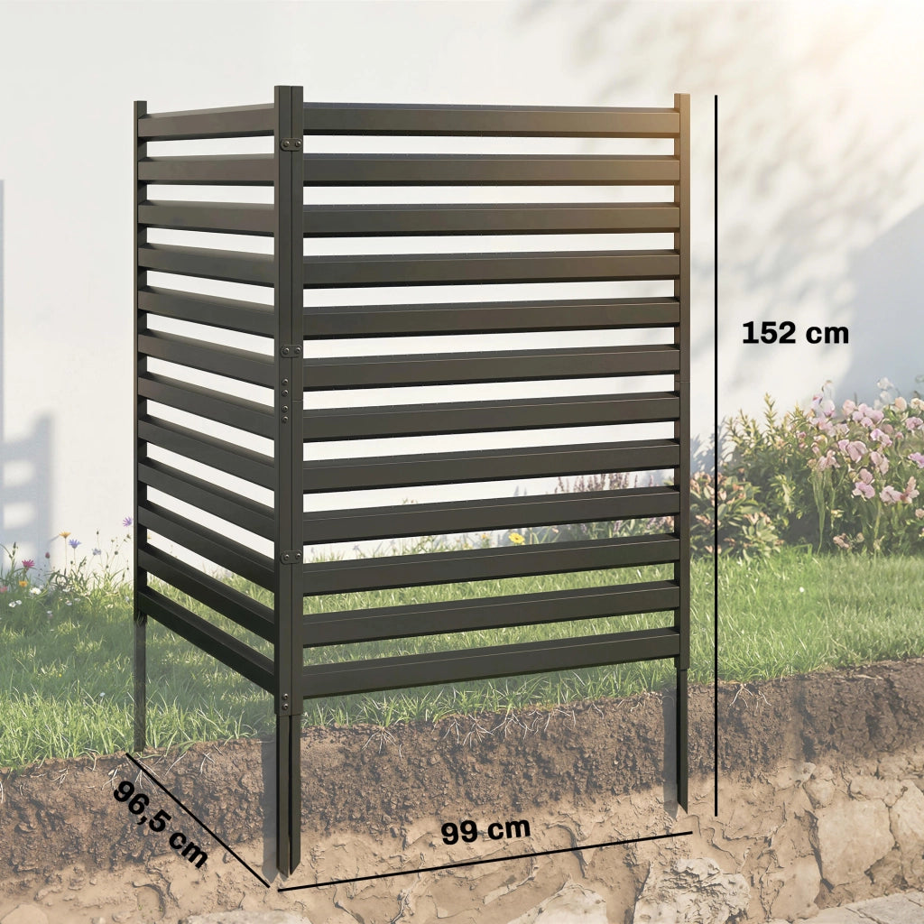 Pannello Sichtschutz 2 Pezzi Metall Grigio ¨C Zephmum ¨C 91x152 cm