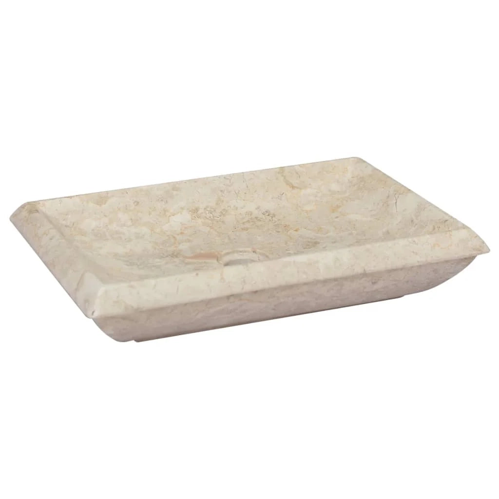 Lavandino da bagno lavabo da appoggio lavabo da WC lavabo da bagno lavandino da bagno lavandino da interno 50 x 35 cm marmo crema 02_0002806