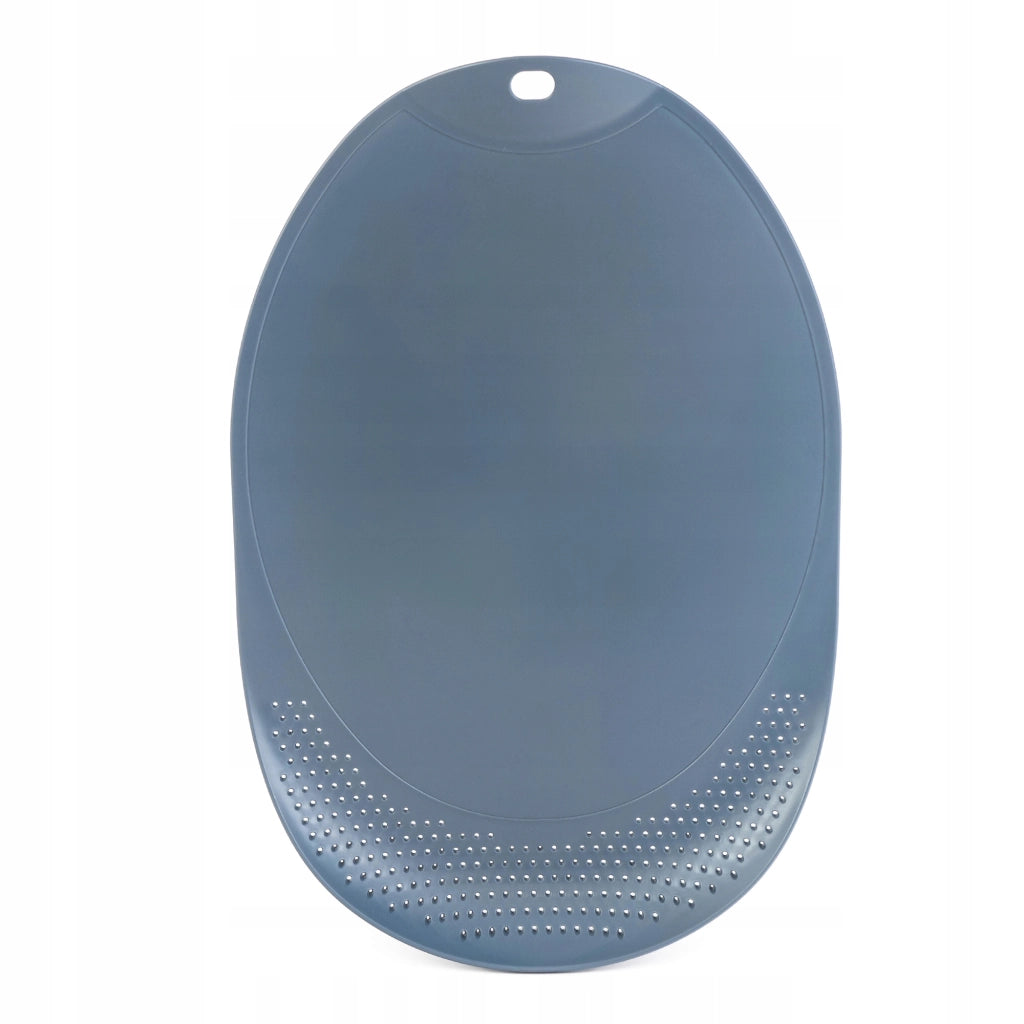 Tagliere da cucina in plastica KADAX con scolapiatti e manico, grigio, 38x25 cm