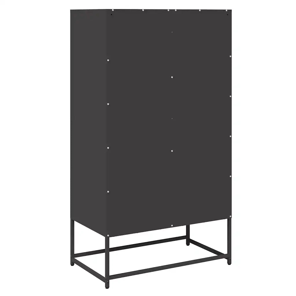 Credenza Nera 68x39x123 cm in Acciaio