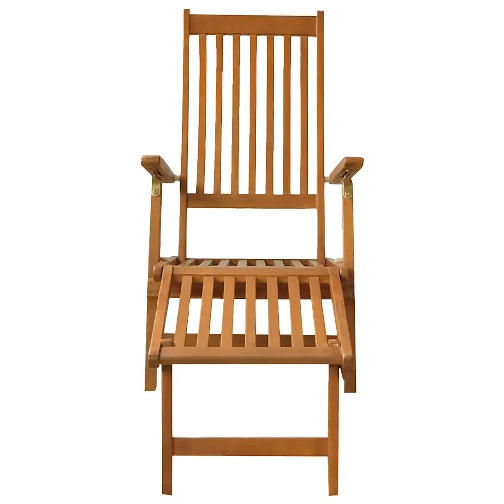 Sedia a Sdraio da Esterno con Poggiapiedi in Massello di Acacia cod mxl 5750