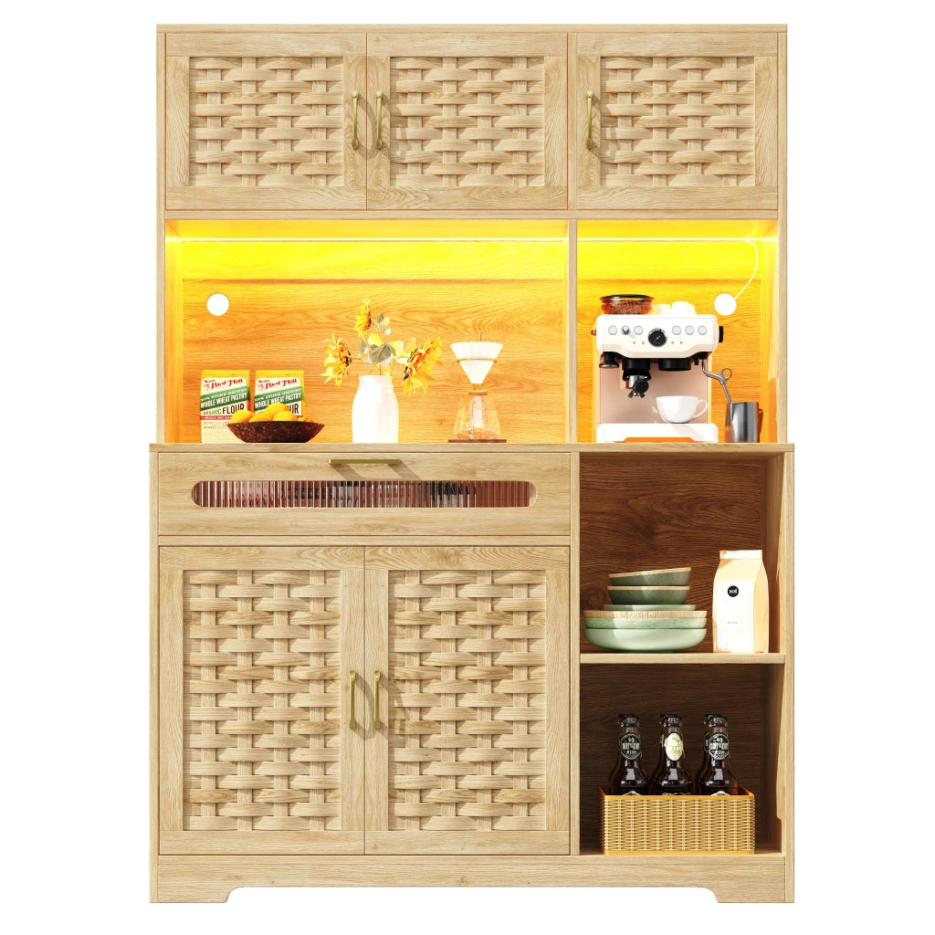 Mobile Alto da Soggiorno con LED e Cassetto ¨C MINIMAL ¨C Bianco, MDF, 120x40x180