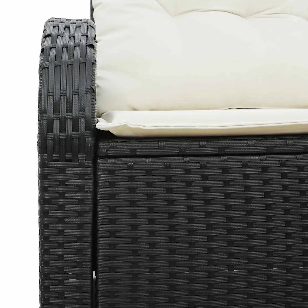 Divano da giardino-Sofa da Giardino-Divano da esterno Nero 124 x 62 x 69cm polyrattan 709493