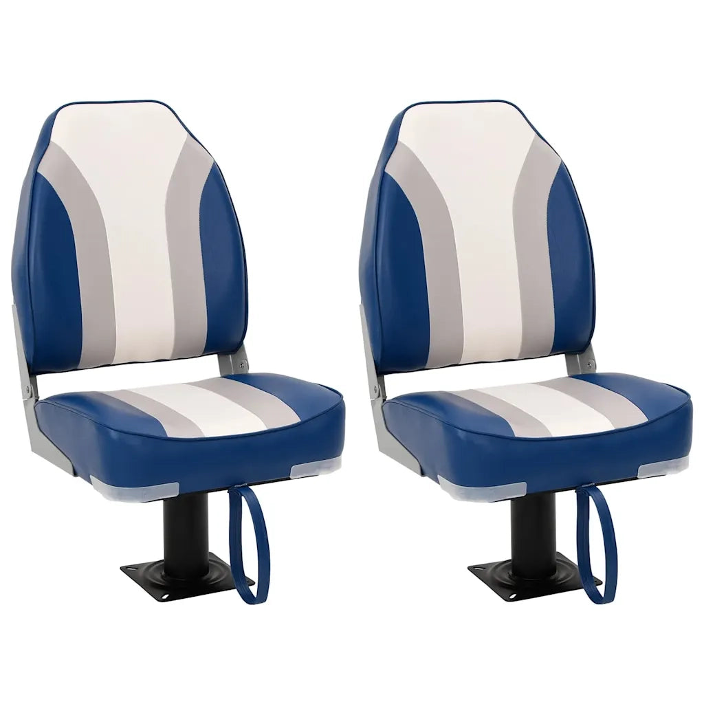 Set Sedile da Barca Pieghevole 4 pz con Schienale Alto