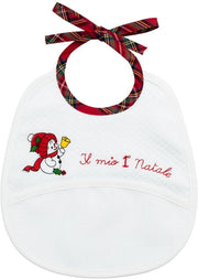 Bavaglino Unisex Bambino Fantasia Natalizia per Bordare, Bianco, Unico Dimensione