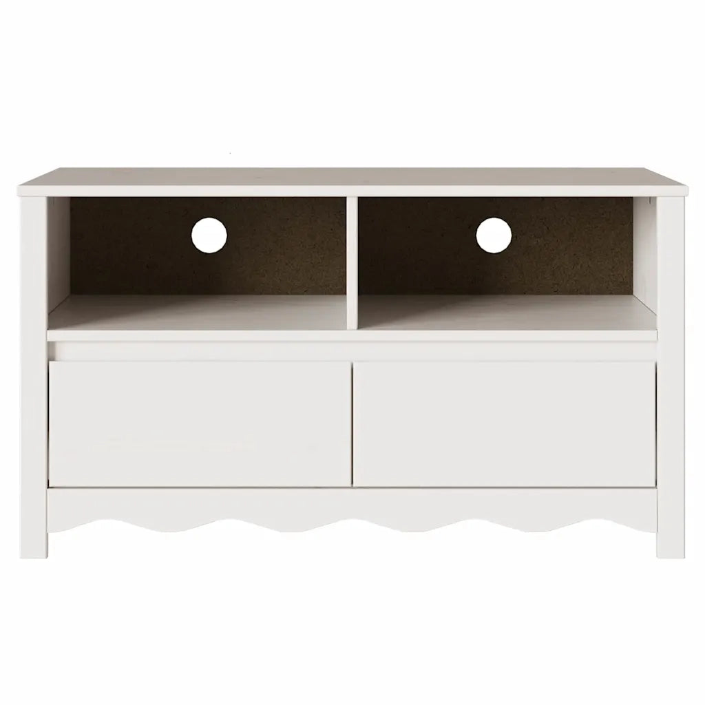 Mobile TV Drammen Bianco 99 x 43 x 55 cm Legno massello di pino 42003043