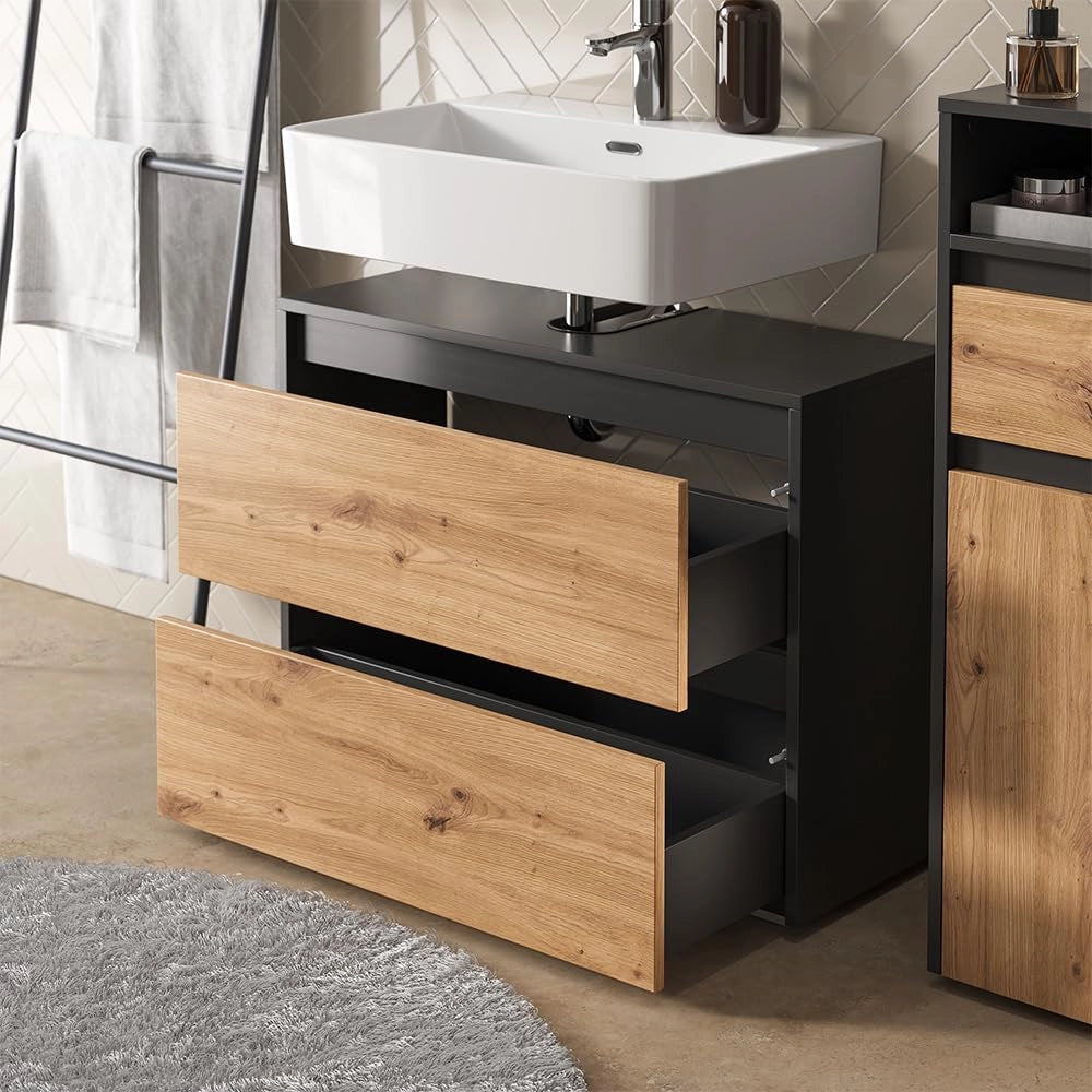 Set di mobili da bagno Majest, Antracite/Artisan, 3 parti