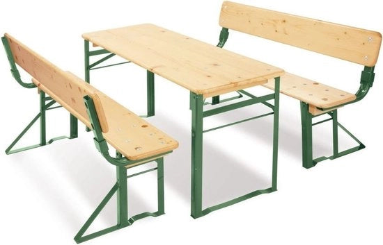 Tavolo da Birra con Banche - Tavolo da Picnic con Panchine - Tavolo da Campeggio pieghevole - Set da Campeggio – Tavolo da Birra con Schienale – Tavolo da Ristorazione - Panchine - Banchi da Birra - 50 x 50 x 50 cm