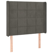 Testiera | Testata ad Orecchio Grigio Scuro 83x16x118/128 cm in Velluto