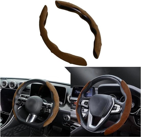 Suède antiscivolo guanto per auto - forma a D - universale - respirante - caffè.