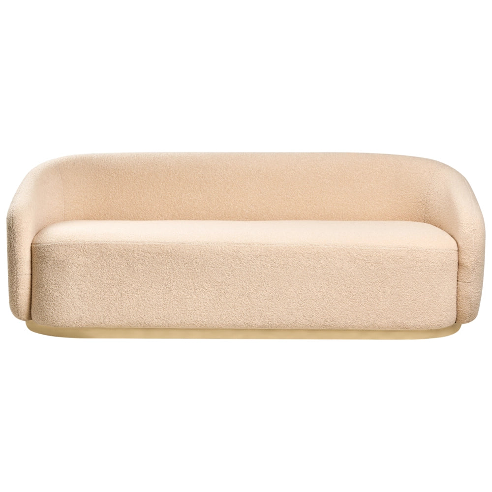 Divano a 2 posti Beige Boucle Tessuto Tappezzeria Divano Minimalista Mobili Soggiorno