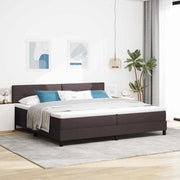 Letto a molle con testiera Marrone Scuro 200 x 200 cm Tessuto 3338716