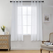 Set di tende a voile trasparente con occhielli - 2 pezzi - H175 x B140 cm - 100% Poliestere - Ecologico