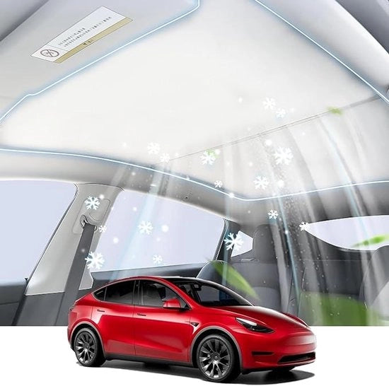 Zonneschermo compatibile con Tesla 2021, 2022, 2023, modello 3, tetto in vetro, tetto autozionizzato, vetro, ombra, parasole pieghevole, isolante termico, zonneschermo, bianco, modello 3