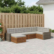 Set di divani da esterno 6 pz Naturale e Grigio Chiaro 3383579