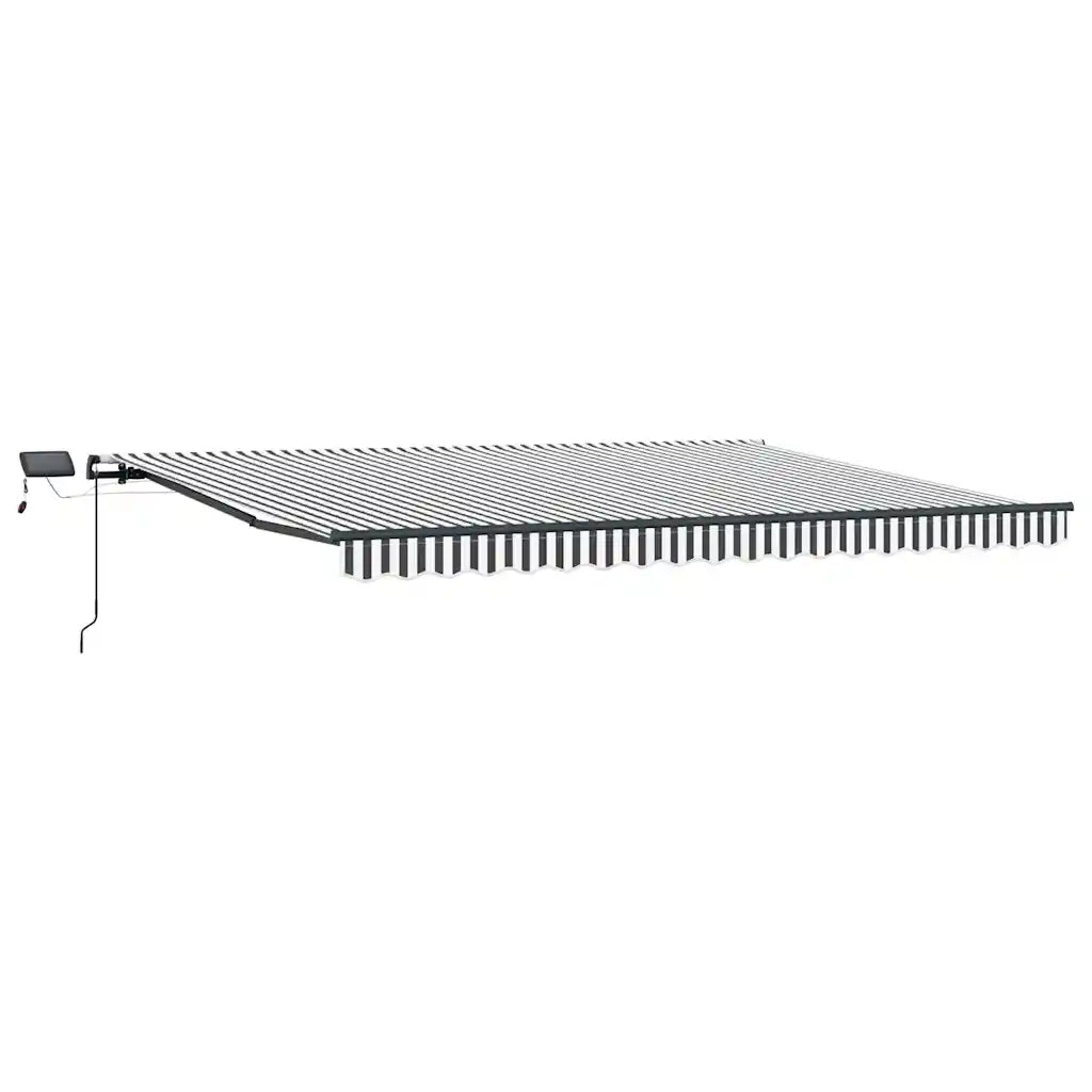 Tenda da Sole | Tenda Retrattile Manuale con LED Antracite e Bianco 400x300 cm