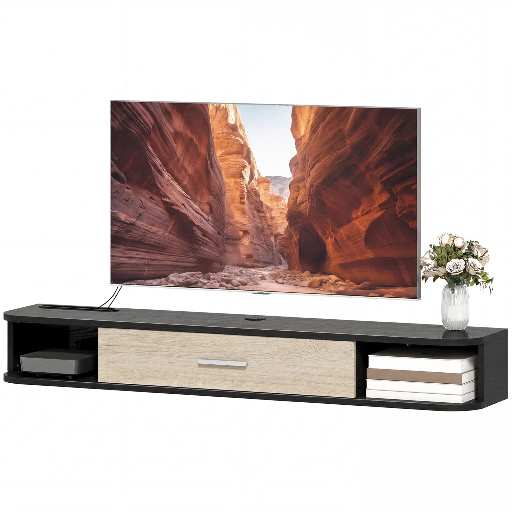 Mobile TV Parete 120 cm ¨C zephmum ¨C Nero, Legno, 120x30x?