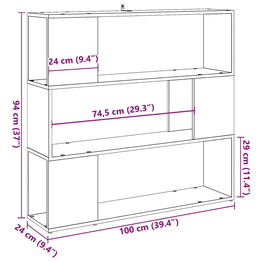 Libreria/Divisorio in Legno Vecchio 100x24x94 cm 856742