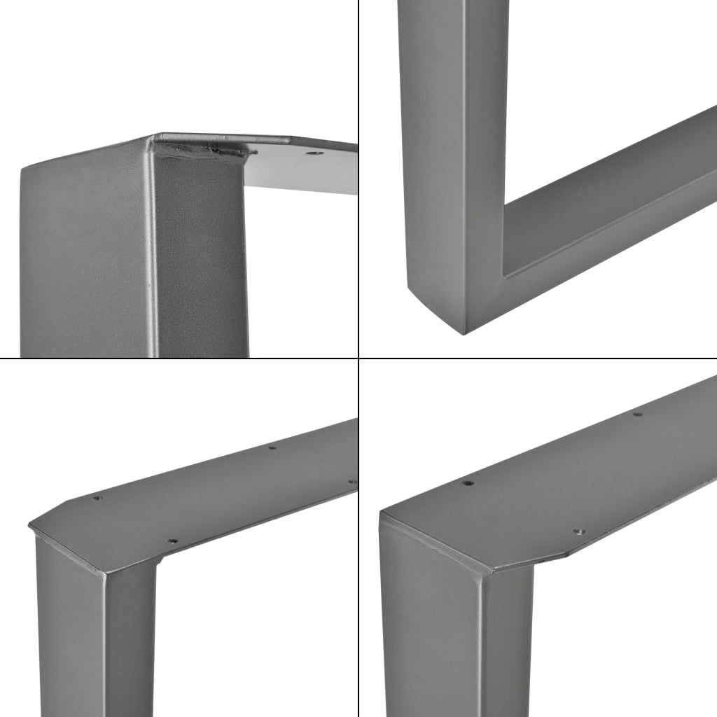 Set di 2 Gambe Rettangolari 'Makers' in Acciaio per Mobili Fai da Te (LxA) 80 x 72 cm - Grigio [en.casa]