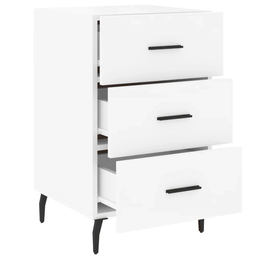 Comodino Bianco 40x40x66 cm in Legno Multistrato 827676